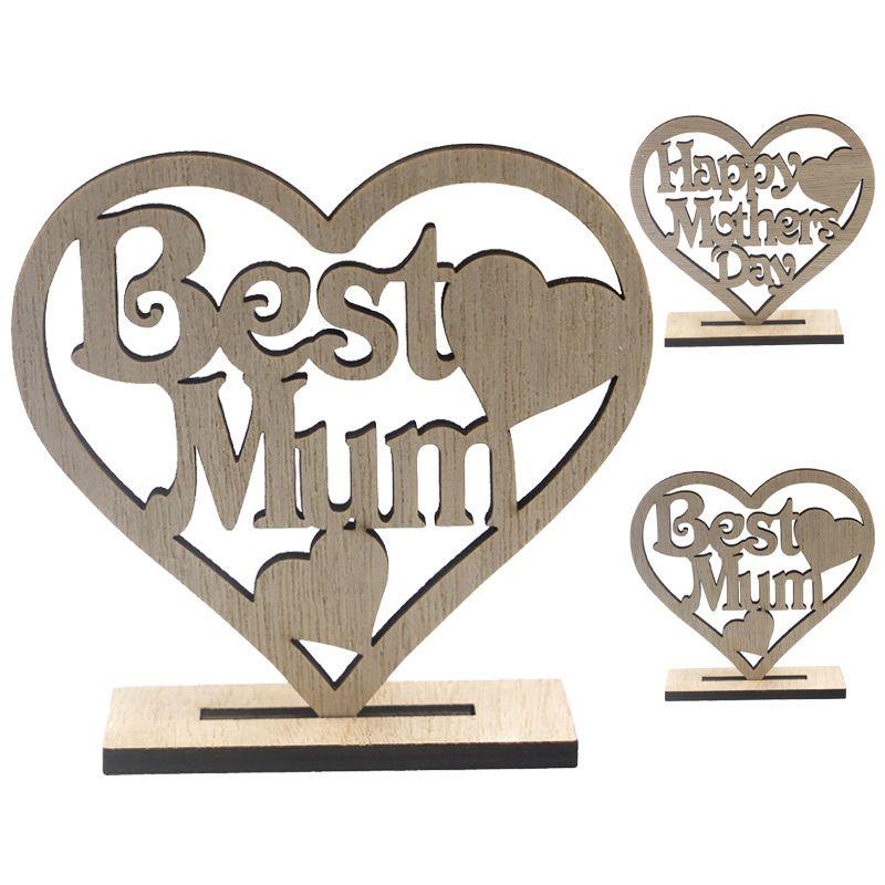 Beautifully Crafted Wooden Heart Plaque Perfect Happy Mothers Day Gift Decor