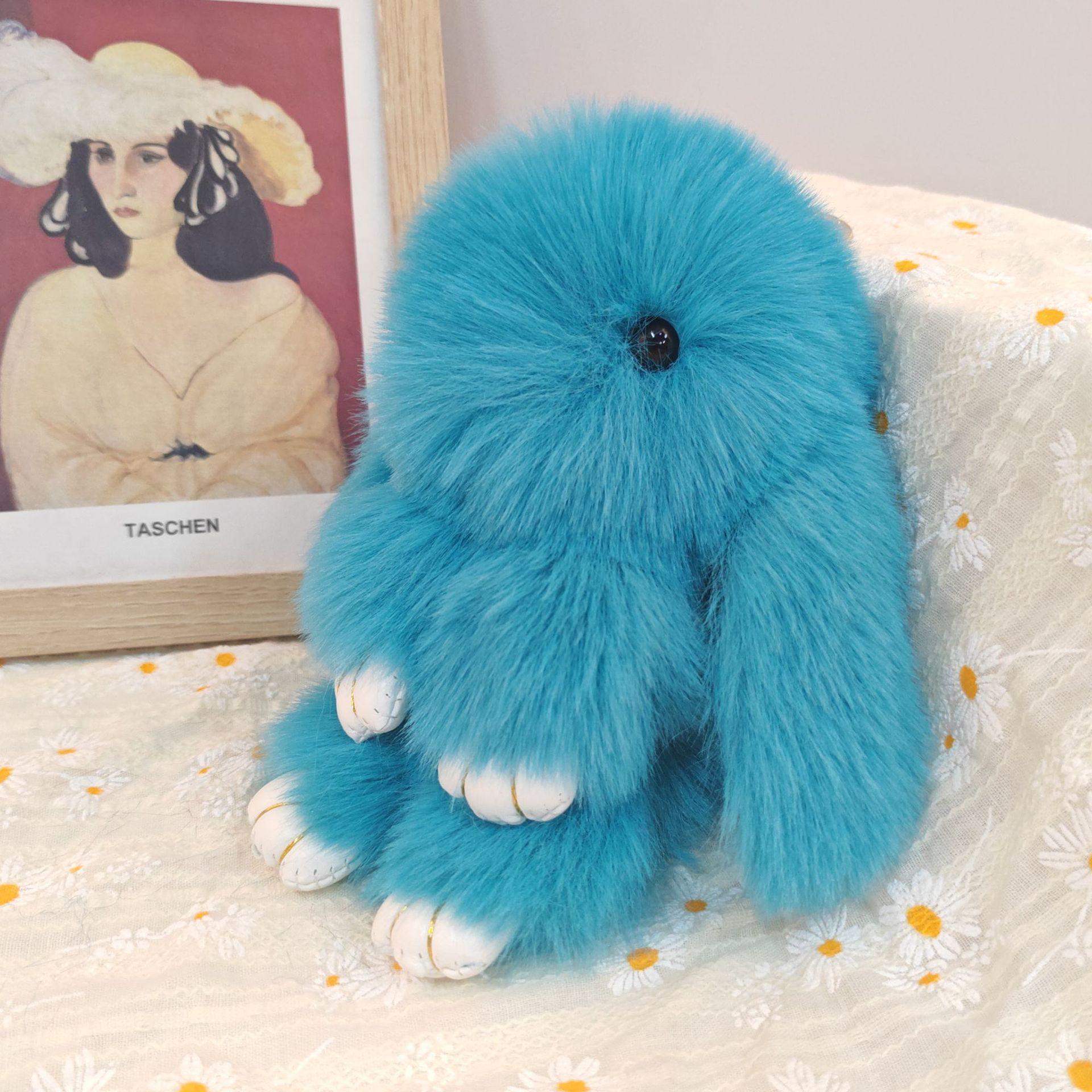 

Year of the Rabbit Faux Fur Plush Toy Pendant - Cute Gift for Girls Small 14cm