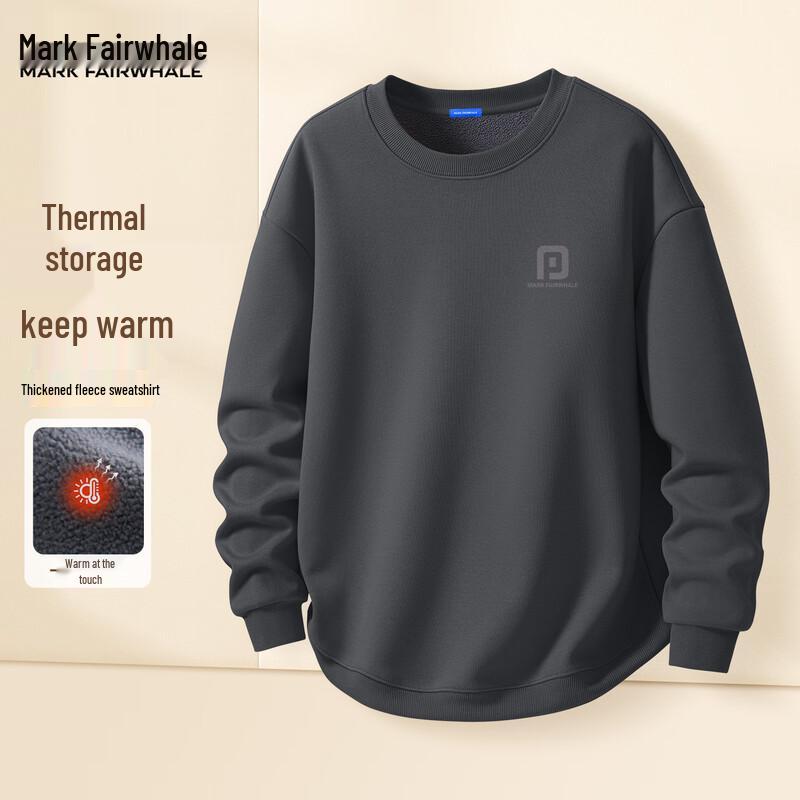 Mark Fairwhale Men's Fleece-Lined Loose Fit Round Neck Sweatshirt