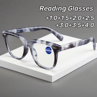 New Retro Square Frame Presbyopia Glasses Fashionable Anti-Blue Light High Definition Reading Glasses Women'S Grade Glasses