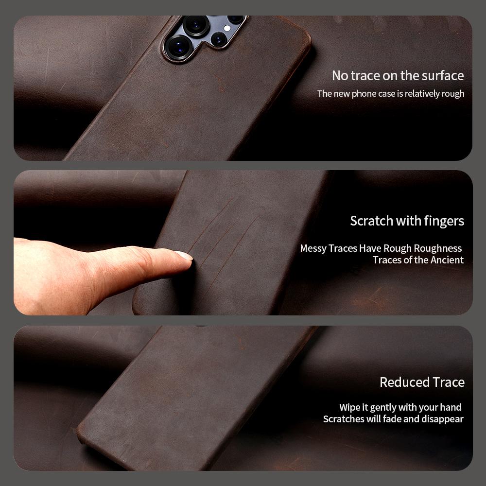Retro for Magsafe Case for Samsung Galaxy S24 S25 Ultra Plus S25Ultra  Genuine PULL-UP Leather Magnetic Phone Back Cover