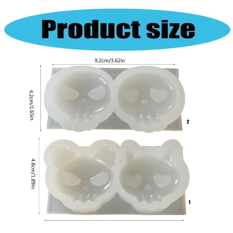 Easy Demold Silicone Skeleton Head Mold Realistic Skull Decorations and Accessories Mould Epoxy Jewelry Making Mould