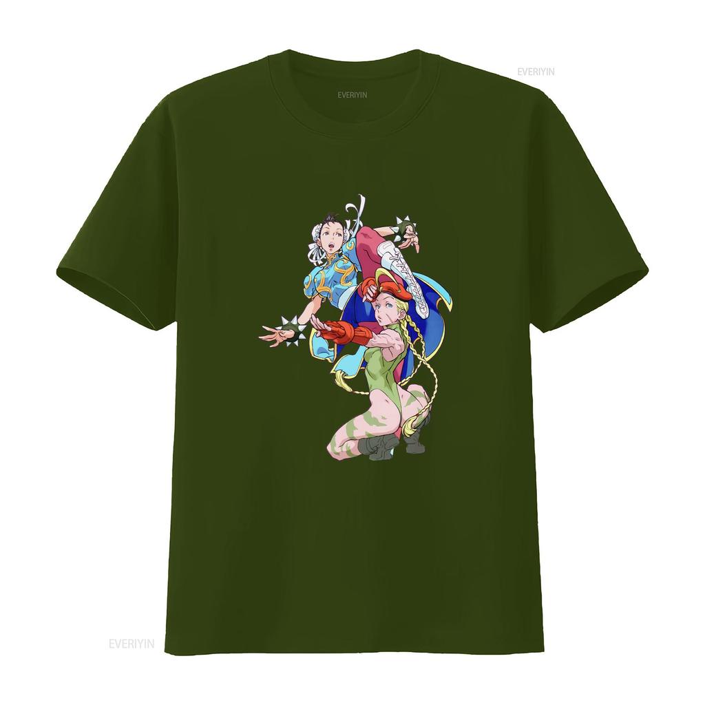 Chun Li Cammy Kung Fu Fighting Premium T Shirt Characters Art s vintage Washed graphic Stretched Slightly Soft Unisex