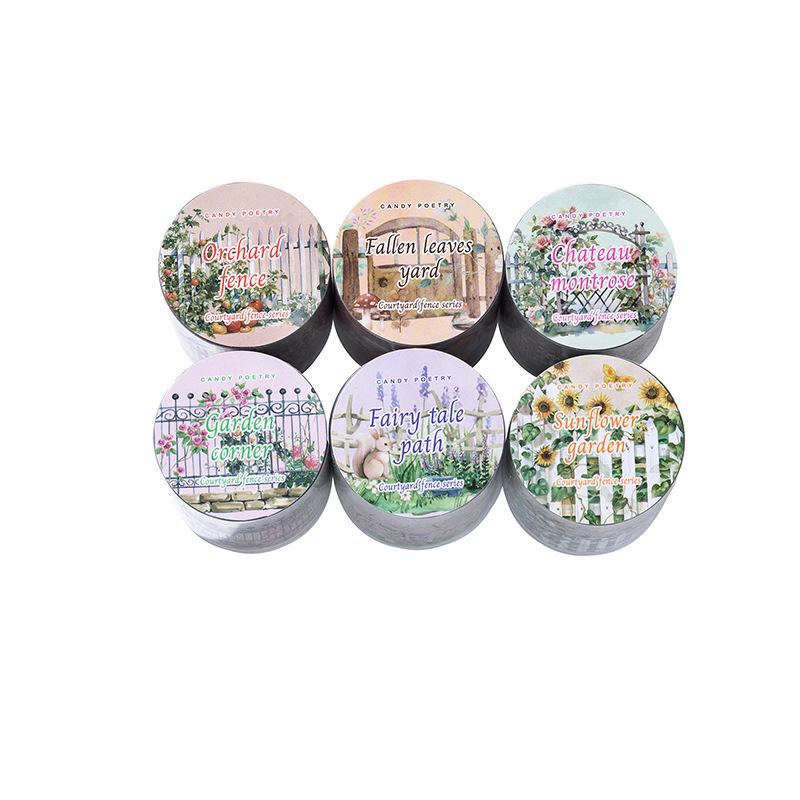Watercolor Courtyard Fence Landscape Tape Stickers, Beautiful Fence Patterns for Hand Account Decoration and DIY Crafts