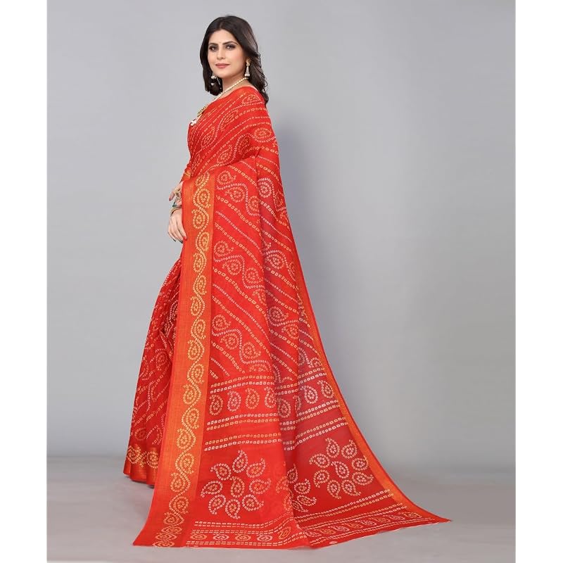 Yashika Women' Linen Jari Printed Saree With Blouse Piece(JETPURI )
