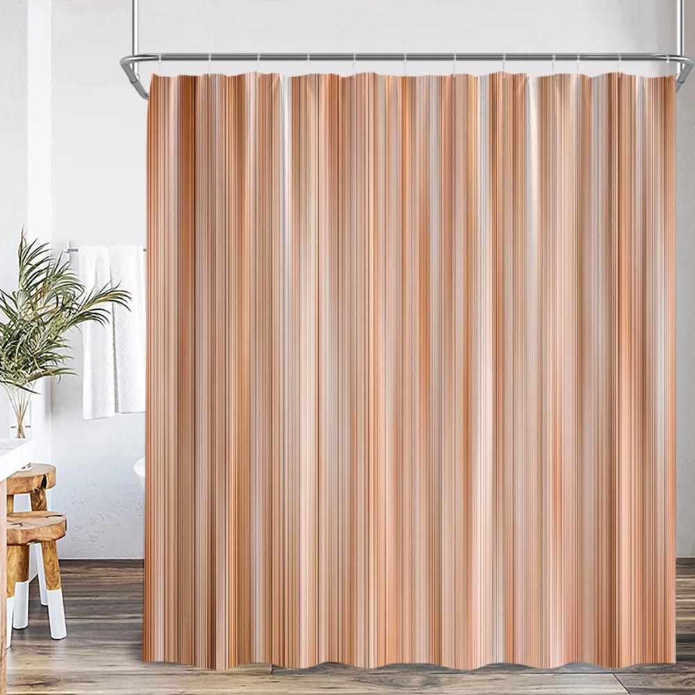 Abstract Geometric Shower Curtain Colorful Wavy Line Art Aesthetic Bathroom Decoration Modern Polyester Bath Curtain with Hook