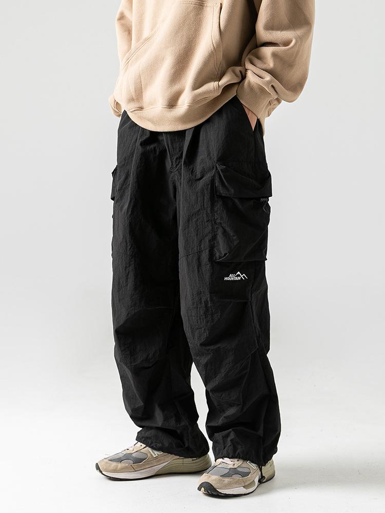 Pantaloni Cargo da Escursionismo Larghi Vintage da Uomo Impermeabili Casual Sportivi Jogging Primavera Estate Pantaloni Paracadute da Esterno a Gamba Larga