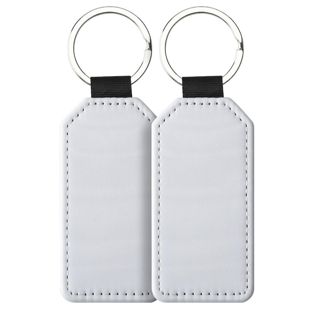 Kreativer Wärmeübertragungs-Schlüsselanhänger PU-Leder beidseitig leer ID-Tags Schlüsselanhänger Hängezubehör