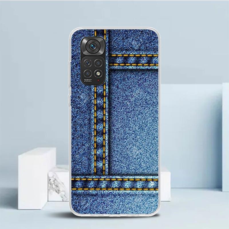 Jeans Cowboy Denim Printed Phone Case For Xiaomi Redmi Note 15 14 14S 13 12S 12 Pro Plus 11S 11 11T 11E 10S 10 + Soft TPU Back C