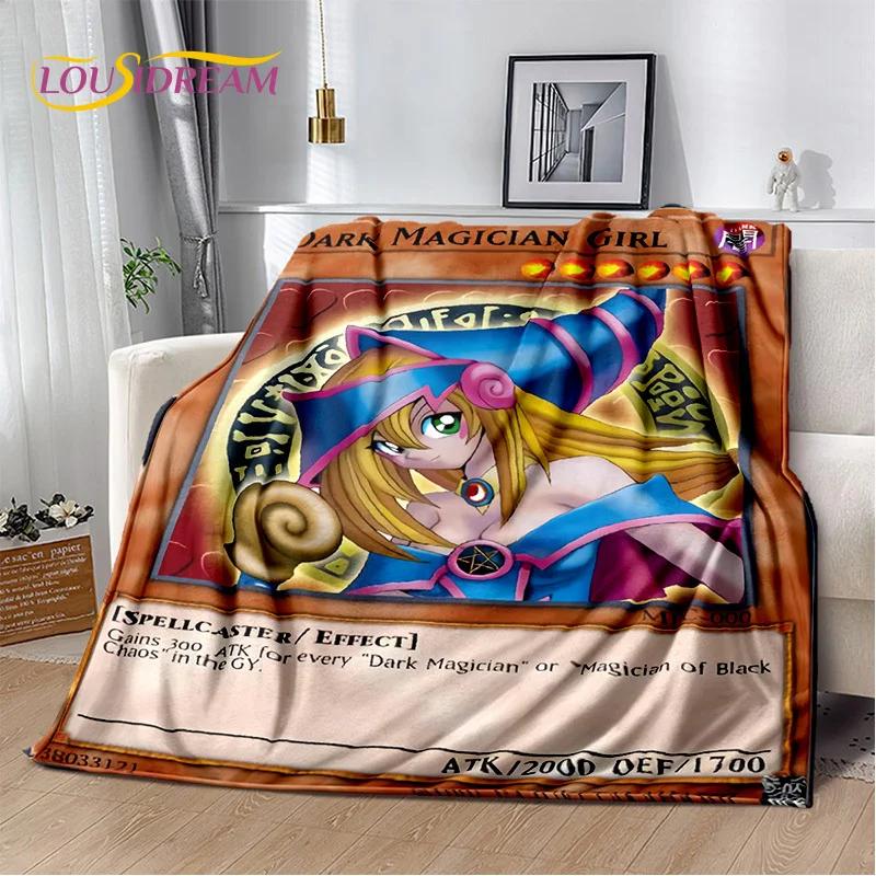 3D Monster Gold Card Cartoon Yu-Gi-Oh Anime Dack Magician Game Soft Flannel Blanket for Bed Bedroom Sofa Picnic,Outdoors Leisure