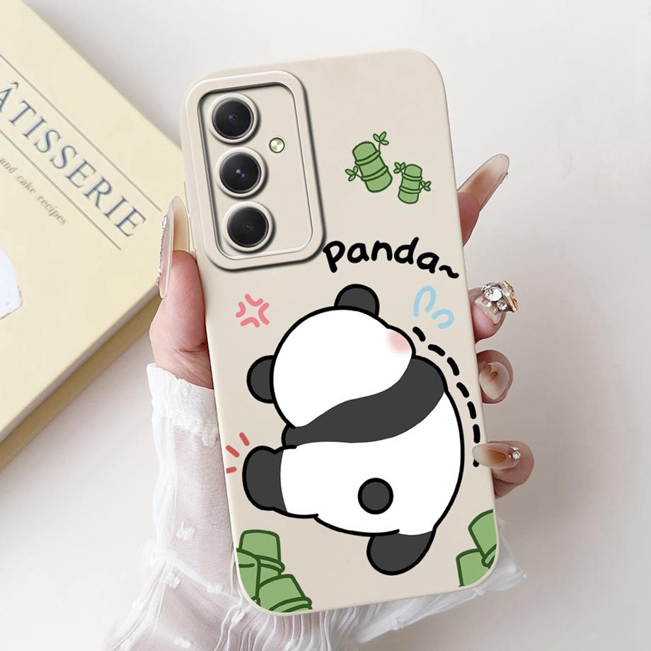 Phone Case For Samsung Galaxy A55 A54 5G Camera Shockproof Soft Liquid Silicone Bumper On Samsung A54 A 55 Funny Animals Meme