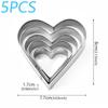 5Piece Heart Shaped Cookie Cutter Set Cutter Stainless Steel Heart Mold Baking Tools Biscuit Molds for Valentines Day Cake Tools 1
