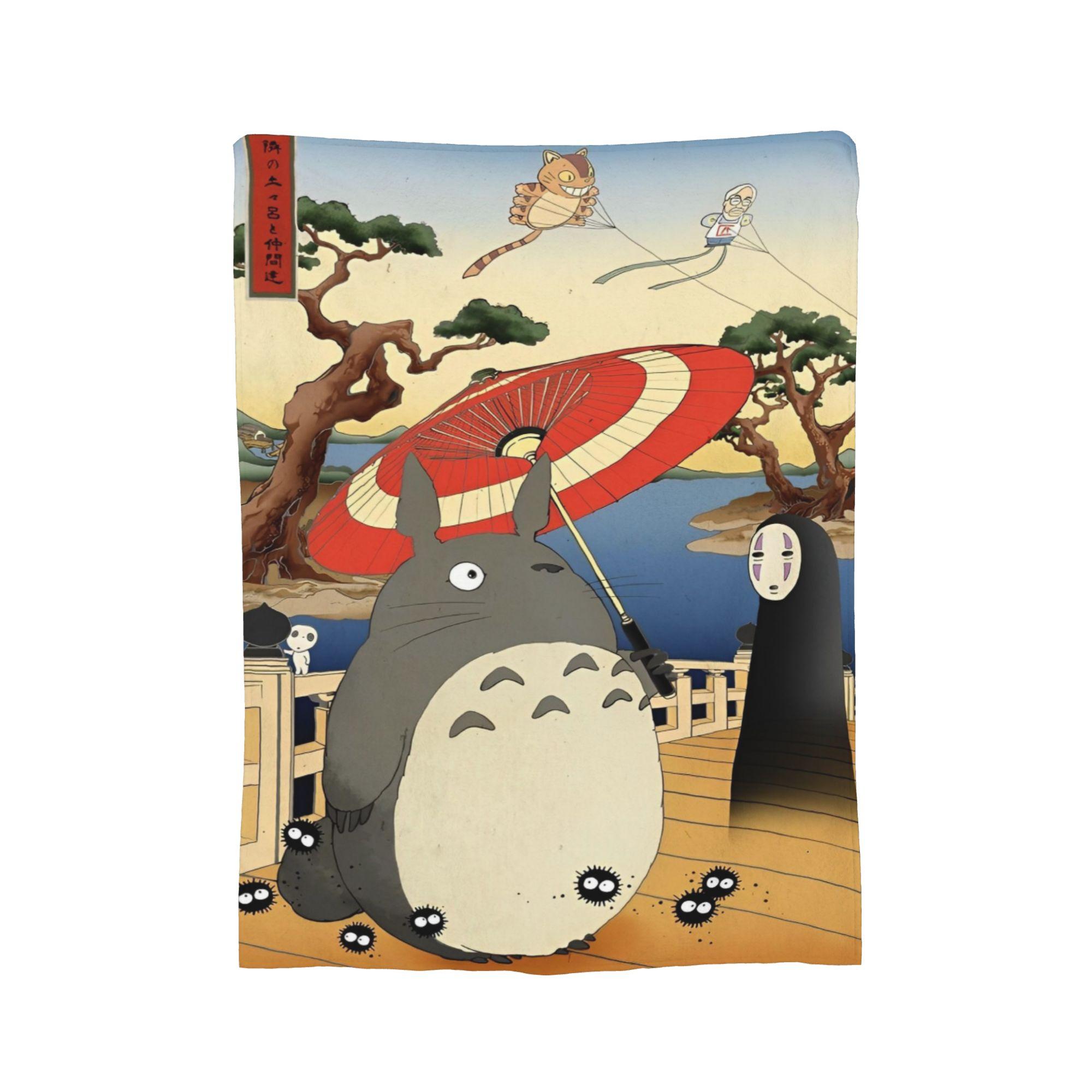 

Cartoon Funny Cute T-Totoros Knitted blankets Flannel Throw blanket Bed Sofa Personalised Lightweight Bedsprea, 75x90cm