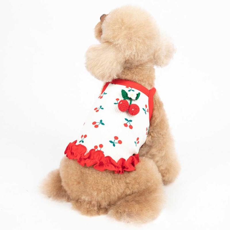 Cherry Crop Top Puppy Sleeveless Nashi Summer Clothes Red