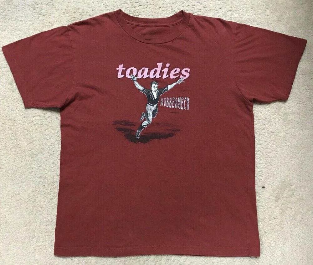 Футболка с логотипом группы Toadies, тур Rubberneck, бордовая, 100% хлопок, унисекс, WA059 XL