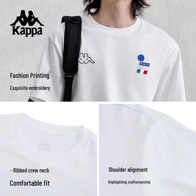 Kappa Men's 2025 Summer Retro Pure Cotton Short Sleeve T-Shirt