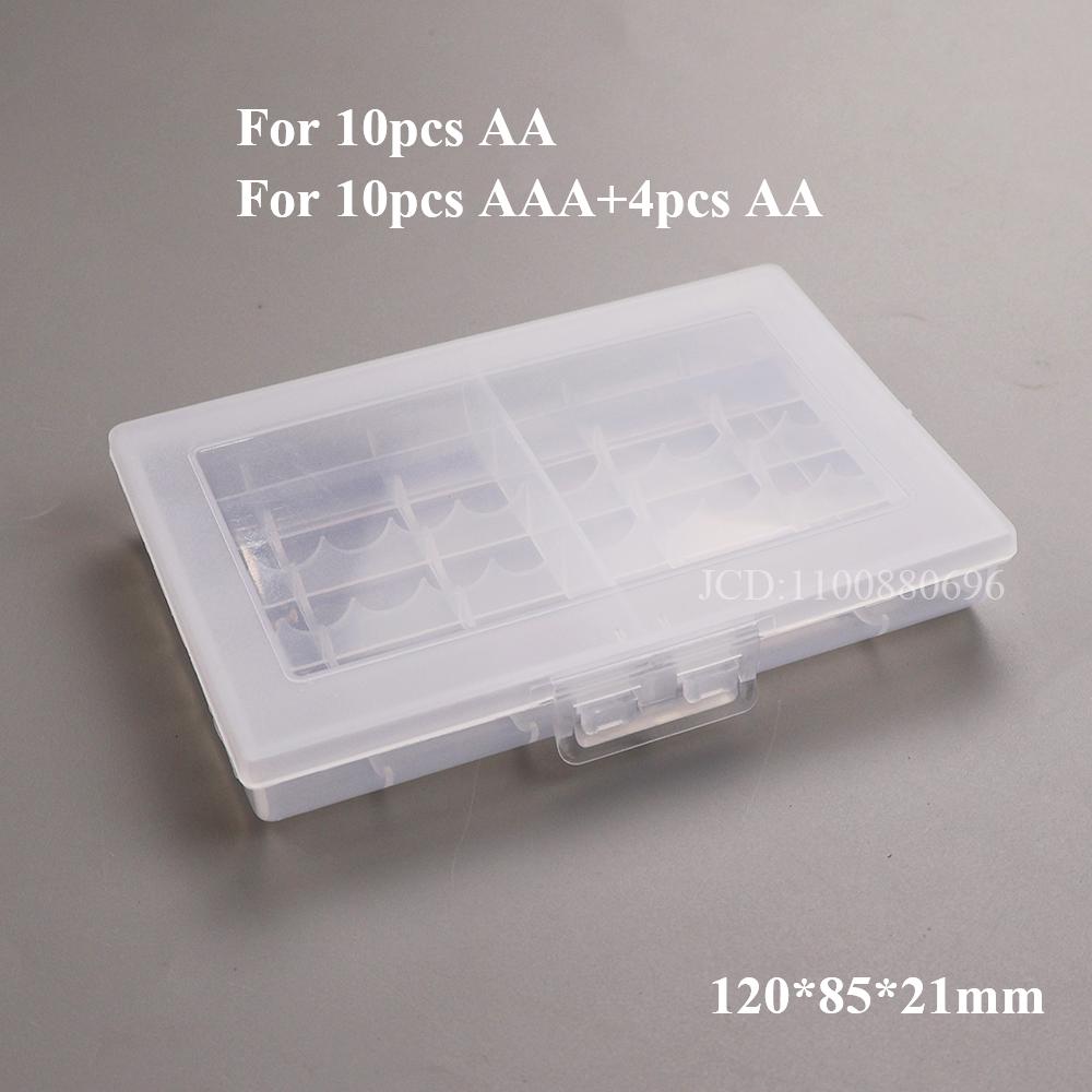 Portabatterie in Plastica AA AAA a 4/6/8/10 Scomparti Contenitore Organizzatore Scatola Portaoggetti per Batterie Coperchio Rigido Portabatterie