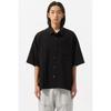 Customellow Black Oversize Half Shirt Cwsam25311bkx