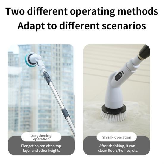 Electric Cleaning Brush Cordless Smart Functions Type-C Fast Charging IPX6 Waterproof One-Button
