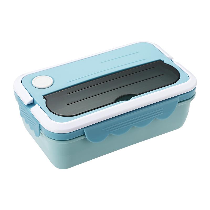Divided Food Grade Rectangular Student Lunch Box Leakproof Seal Can Be Microwave Heated Office Lunch Box