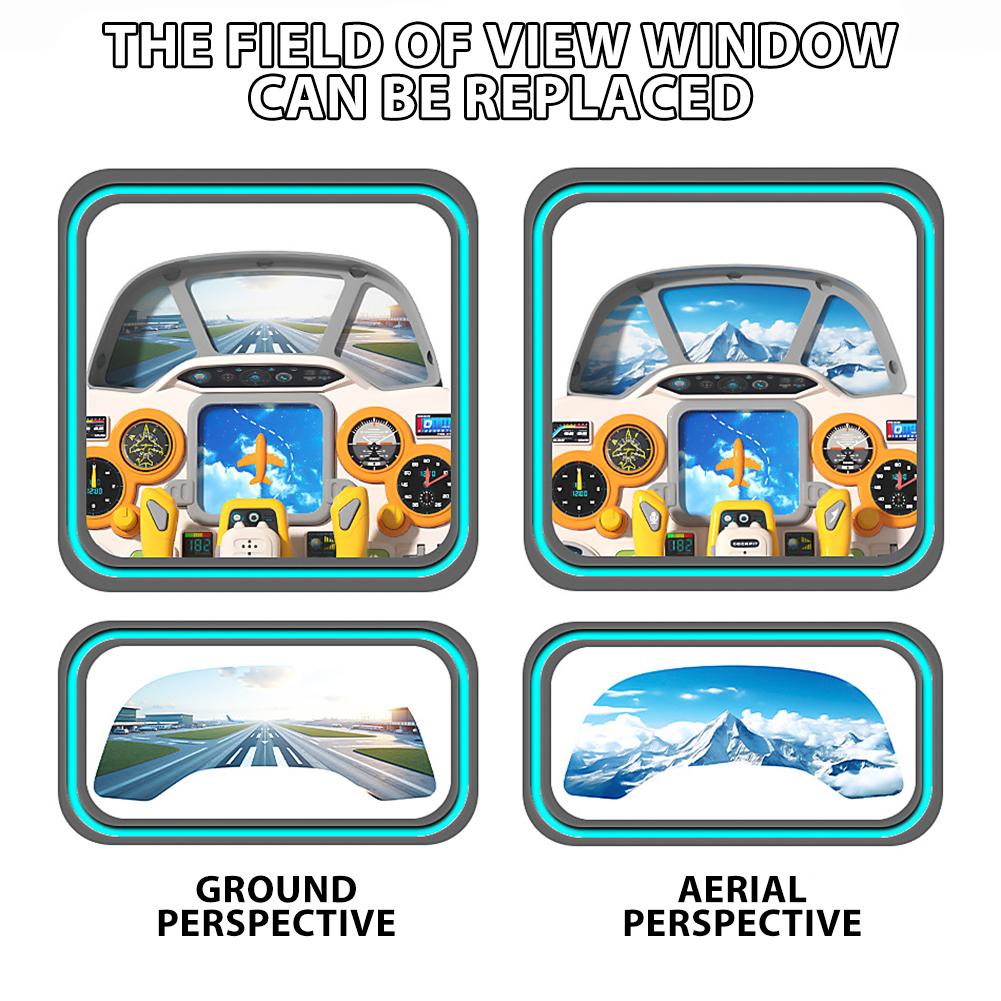 Interactive Airplane Cockpit Toy Realistic Control Panel Pretend Play With Light & Sound Educational Toy For Kids Boys Girls