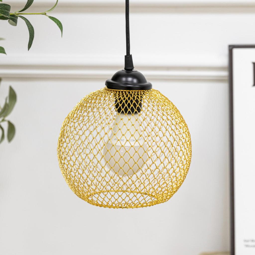 Artistic Iron Flower Net Retractable Lampshade for Home and Courtyard