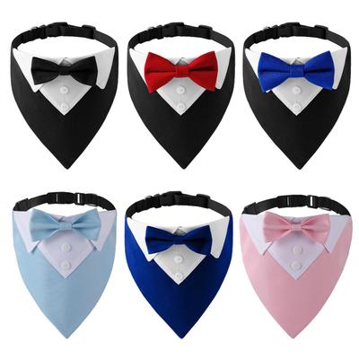 Sucado Bow Tie Dog Collar Tuxedo Bandana Adjustable Formal Puppy Triangle Neck Wear for Wedding Birthday Dress-up Cosplay Party