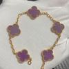 Nuova Versione Bracciale Quadrifoglio Cinque Fiori Agata Rossa Naturale Madreperla Bianca Bracciale da Donna Bracciale Laser