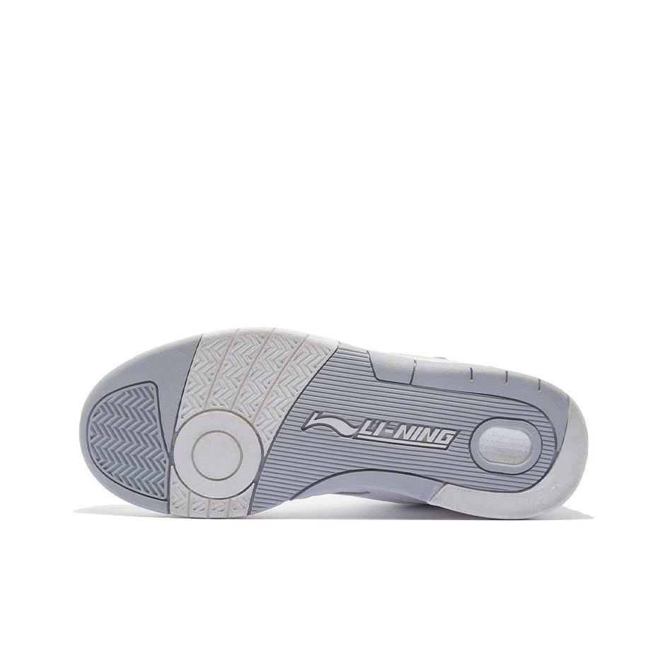 Li Ning 937 Deluxe Hi Sentetik Deri Modaya Uygun Günlük Giyim Dayanıklı Hafif Nefes Alabilir Yüksek Bilekli Kaykay Ayakkabıları Kadın Spor Ayakkabıları Kirli Beyaz AZGS044-1