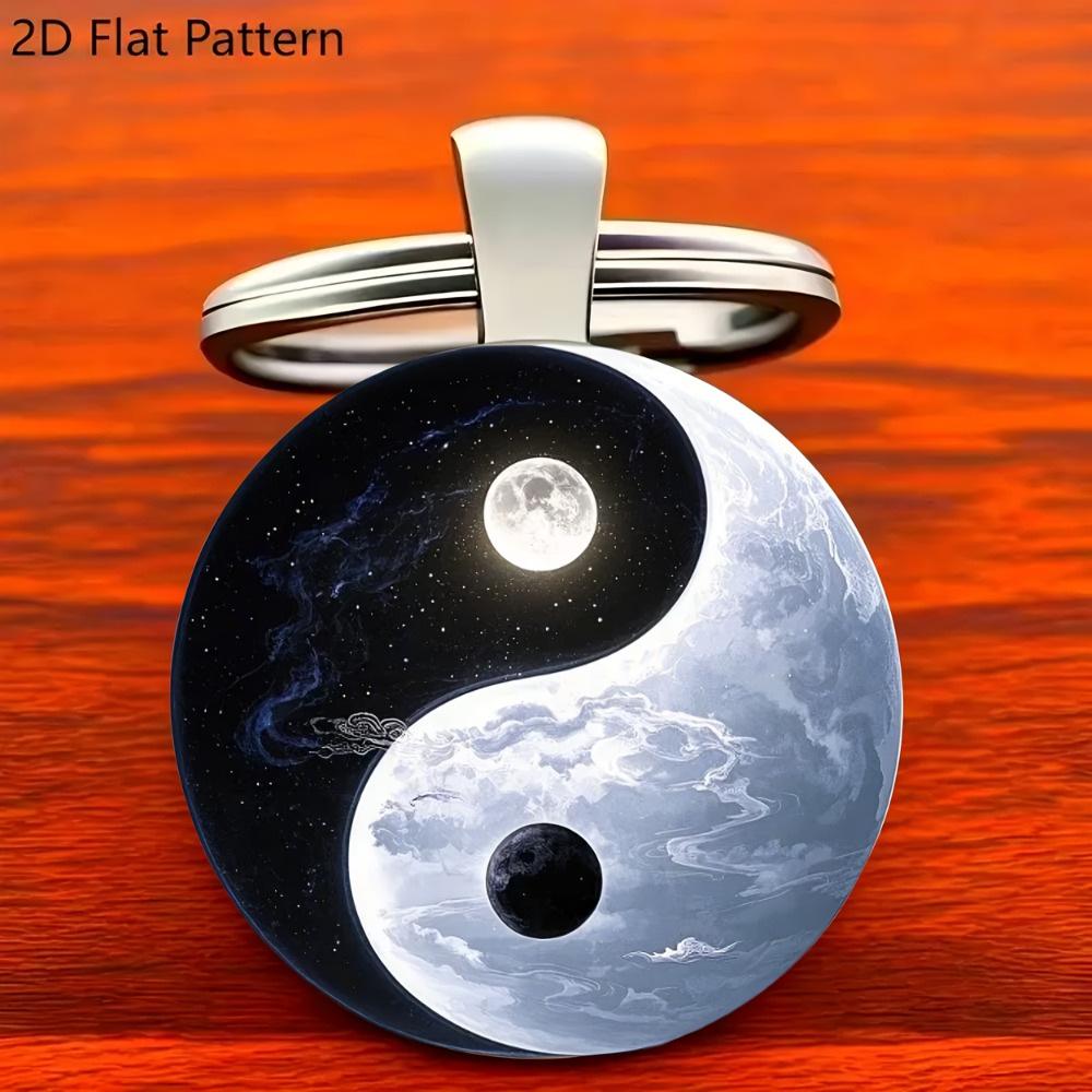 European & American Fashion DIY Keychain with Gossip Charm & Alloy Glass Pendant