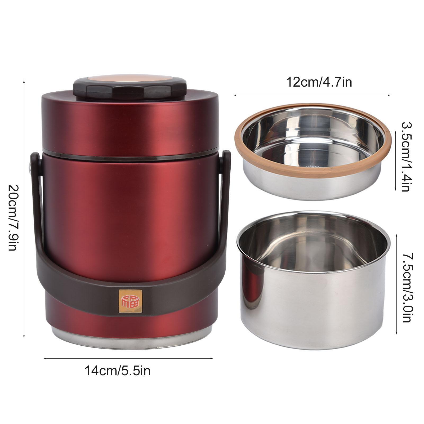 

Vacuum Lunch Box 304 Stainless Steel 3 Layer Portable Insulated Food Jar for Students Worker