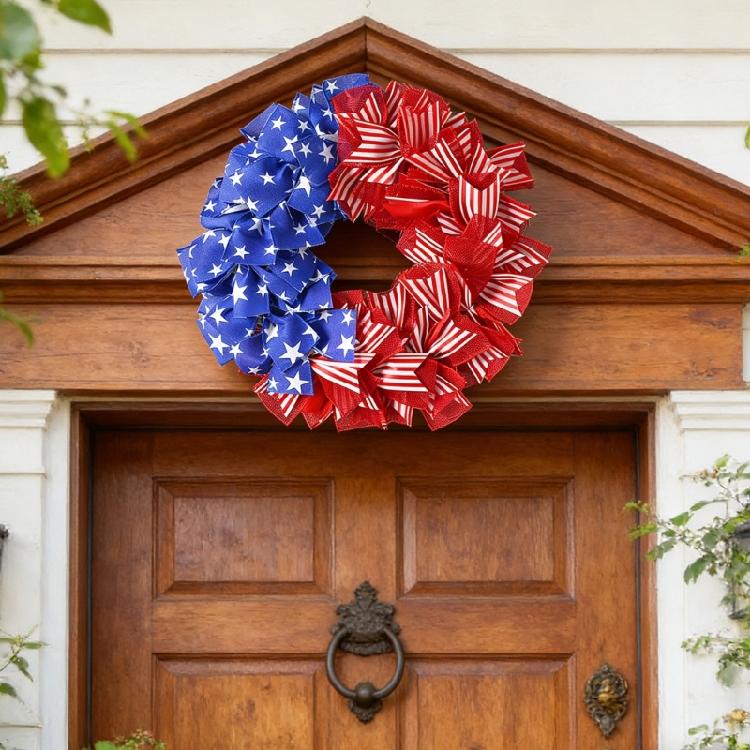 Independence Day Holiday Wreath Wall Hanging Decoration For Front Door Window Staircase Display Indoor And Indoor Use