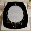 Queen And King Fitted Sheet Set Black Gold Crown Print Bedding With Pillowcases For Couples Bedroom