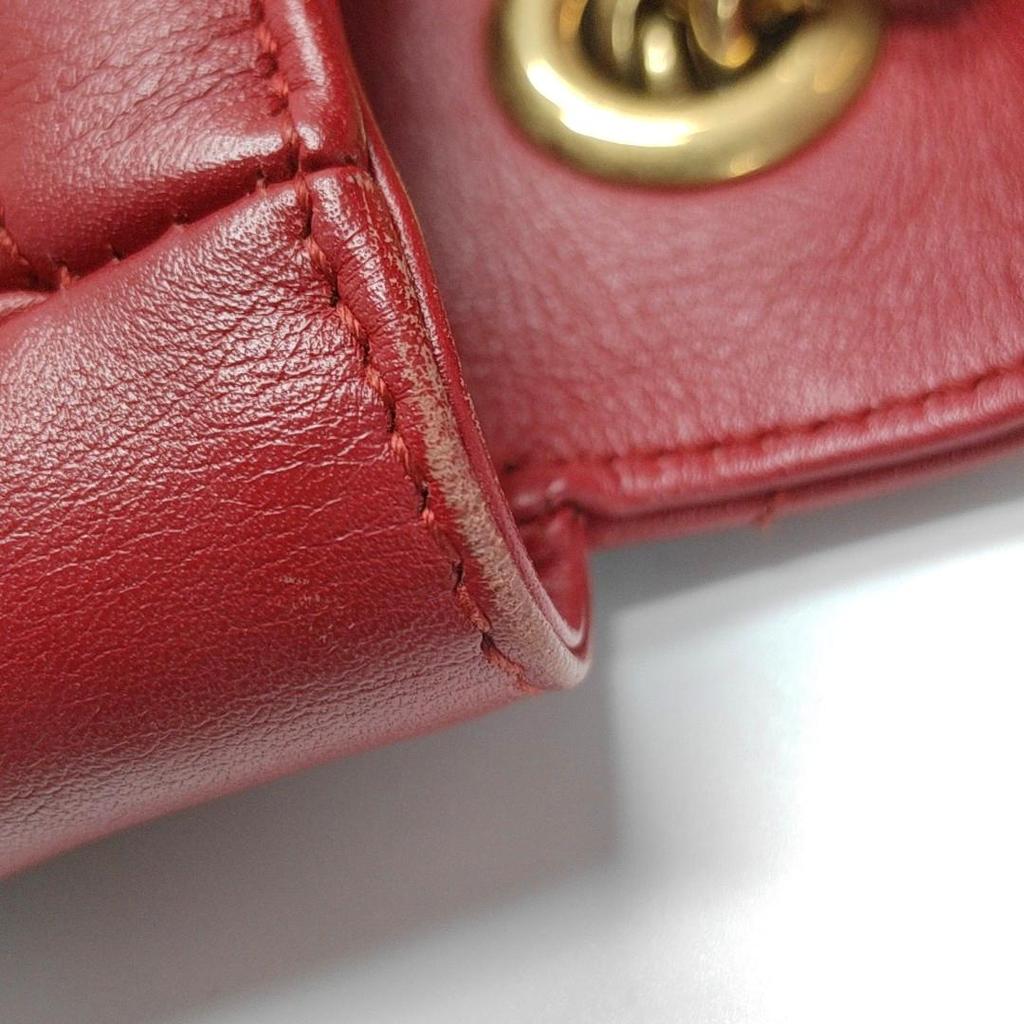 [Pre-Owned] Gucci GG Marmont Small Matelassé Shoulder Bag 'Red' - Good #44IV2R