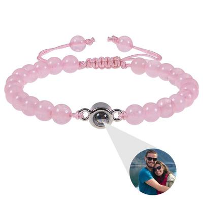 Bracciale Personalizzato con Proiezione Foto con 'Ti Amo' in 100 Lingue - Gioielli in Pietra Naturale