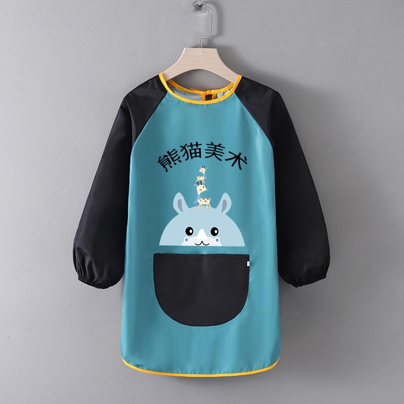 Children's Waterproof Art Smock with Logo - Reversible Apron for Painting and Eating  