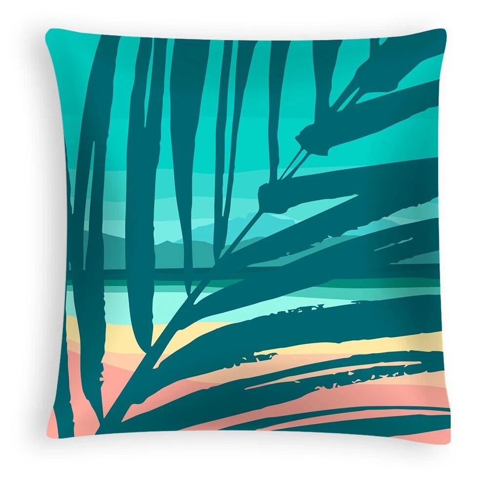Tropical Summer Beach Style Coconut Tree Print Pattern Sofa Cushion Cover Pillowcase Home Party Car Bedding