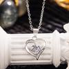 925 Sterling Silver Fashion Elegant Love Zircon Pendant Necklace Birthday Party Anniversary Gift