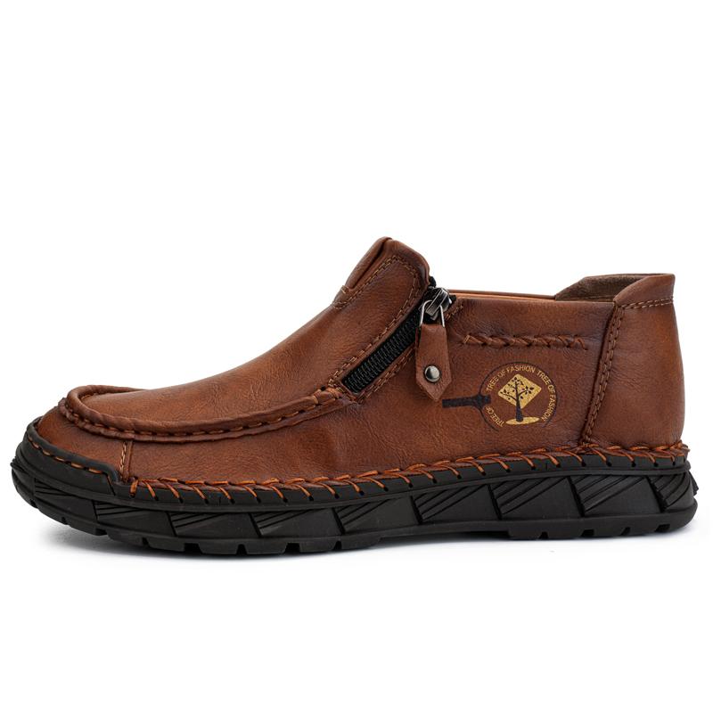 Golden Sapling Men's Casual Shoes Retro Genuine Leather Men Loafers Classics Moccasins Fashion Platform Flats Leisure Work Shoe