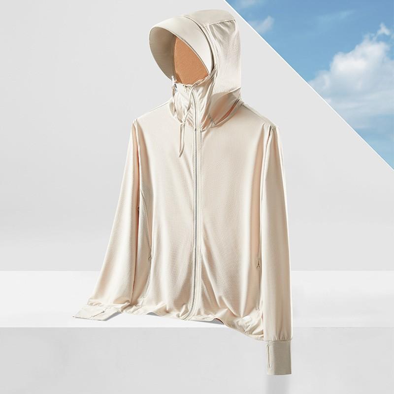 Outdoor men's sunscreen clothes summer ice silk breathable and cool skin clothes thin large brim sunscreen clothes jacket women's models