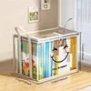 Große quadratische Buchaufbewahrungstasche PVC Transparenter Deckel Design Aufbewahrungsbox Reißverschluss Fröhliches Gesichtsmuster Organizer-Behälter Heimorganisation