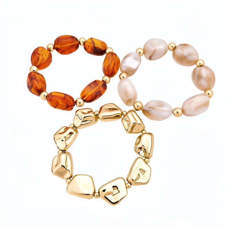 Colorful Jade Geometric Acrylic Bracelet - Retro, Simple, & Fashionable with a High-End Feel