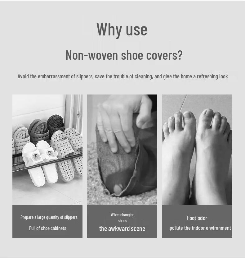 Rutschfeste, staubdichte Überschuhe für Erwachsene - Dick, verschleißfest, Einweg-Vliesstoff für den Innenbereich