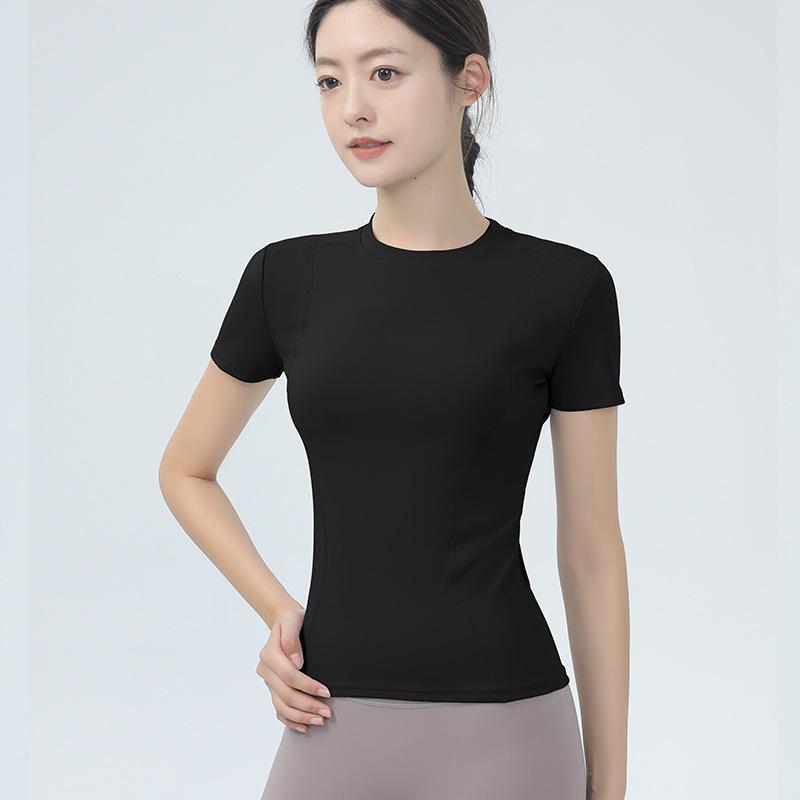 Women's Short Sleeve Yoga Top - Slimming, High-Elasticity, Nude Feel for Fitness, Sports, Running, and Pilates