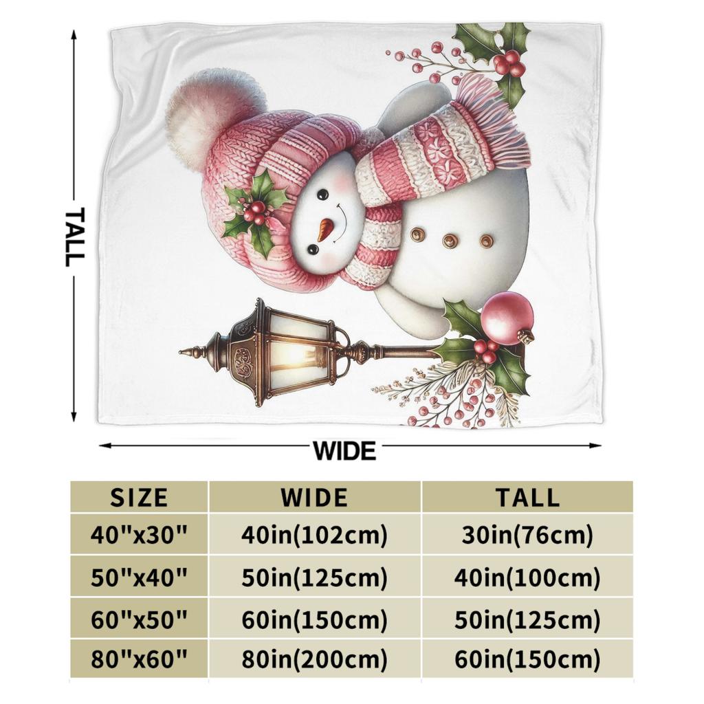 Christmas Snowman Warm Soft Blanket Kids Adult Plush Throw Blanket Fashion Living Room Flannel Bedspread Sofa Bed Cover