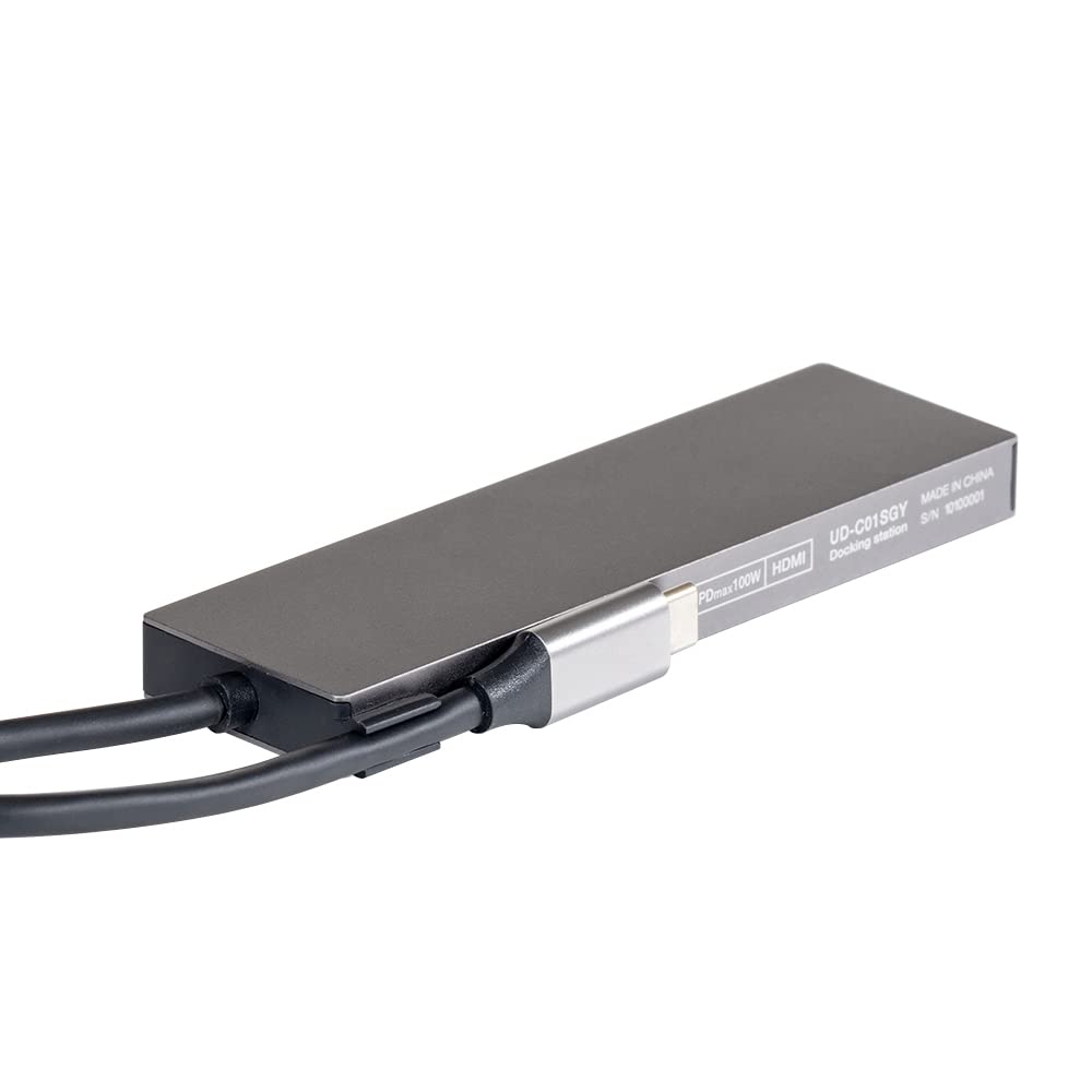 Nakabayashi Digio2 PD Compatible USB Type-C Aluminum Docking Station, 15cm, Gray, Z8789