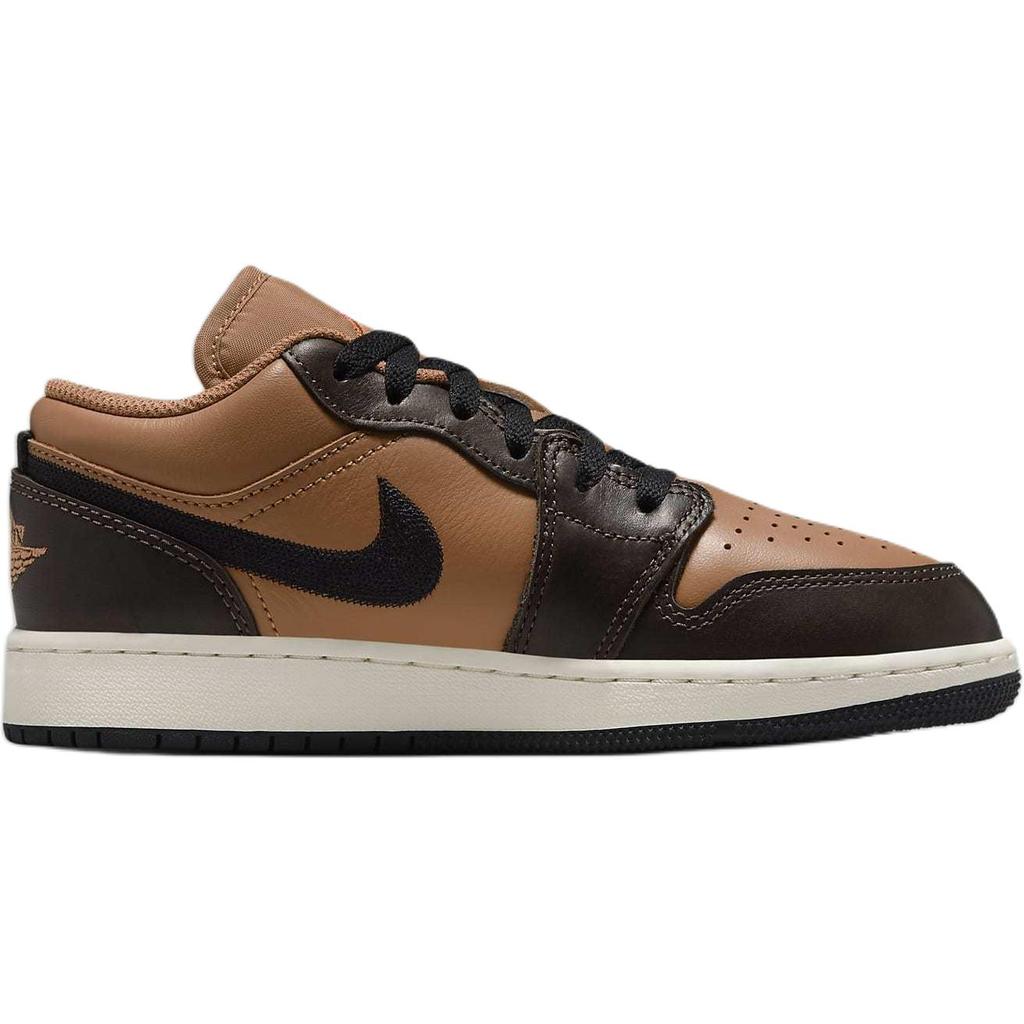 Zapatillas Air Jordan 1 Low SE GS Flax Baroque Brown para Niños Vintage-Coral Negro HQ3604-201