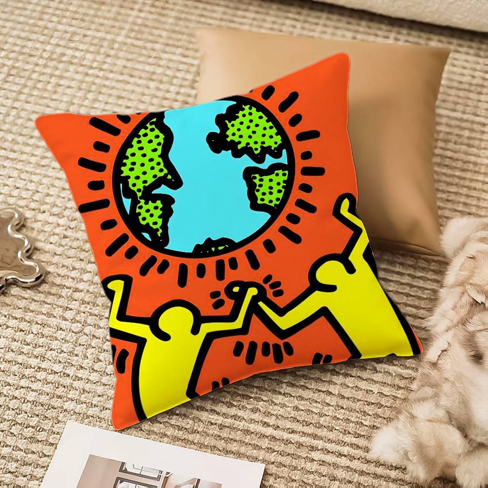 Pop Art Figures Graffiti Colorful Pillow Case Anti-Dustmite Invisible Zipper Sofa Bed