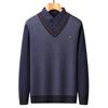 Men'S Pullover With Collar Fleece Polo Shirts Long Sleeve Clothing Vintage Smart Casual Knitted Sweaters Warm