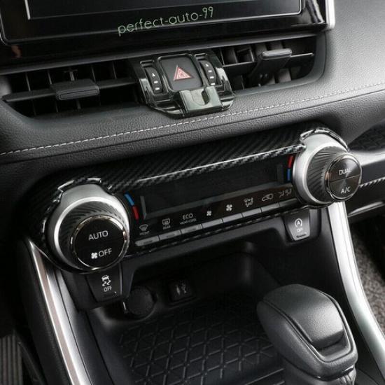 For Toyota RAV4 2019-2023 2024 Carbon Fiber Center Console AC Switch Knob Panel